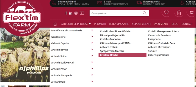 Magazin online Flextim Farm cu produse pentru veterinari si fermieri
