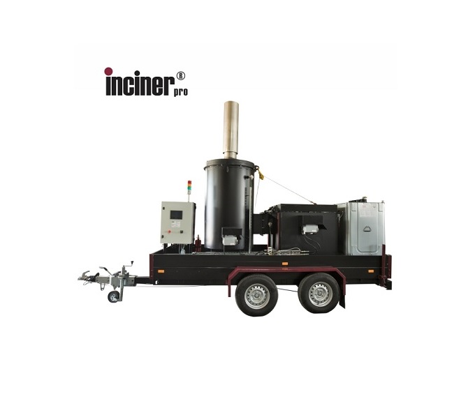 Incineratorul mobil IncinerPro a500 pentru deseu de la fermele de animale.