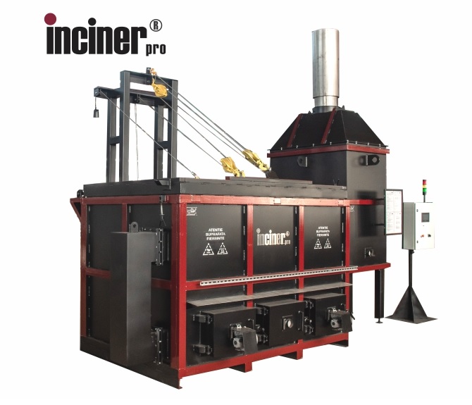 Incinerator IncinerPro i2000 pentru cantitati mari de deseu de origine animala - ferme de animale, abator, carmangerii.