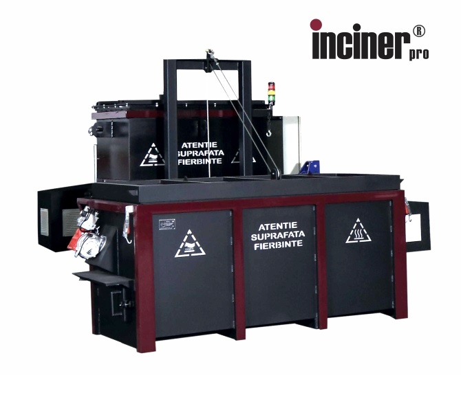 Incinerator IncinerPro i850 pentru fermele de animale, abator, fabrici preparate carne.